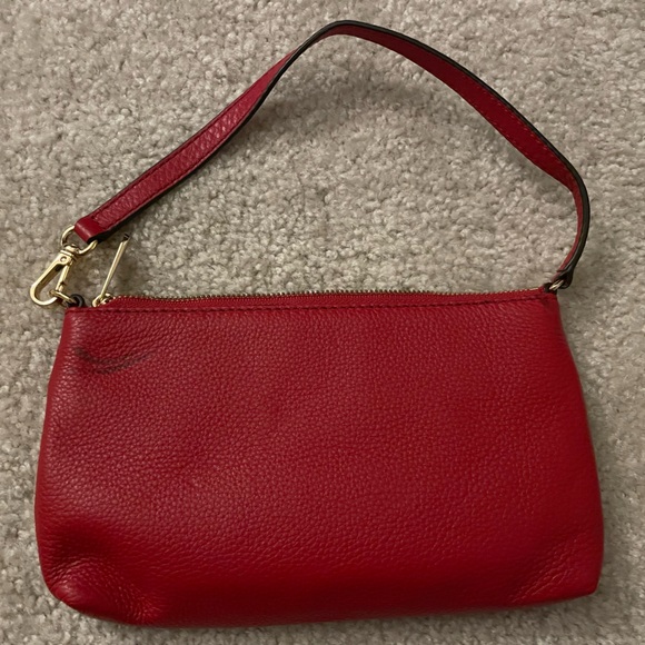 Michael Kors Red Leather Wristlet - Picture 4 of 5